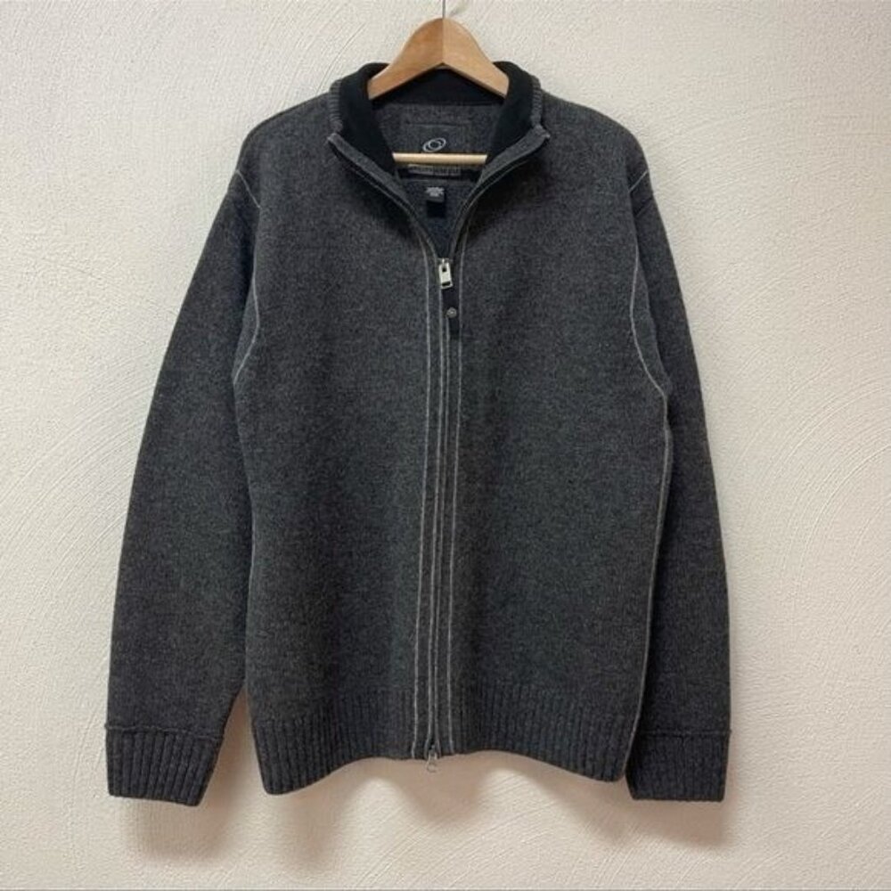 Cotton Reel / Utility Fatigues Lambswool Long Sleeve Full-zip Sweater Sz Large